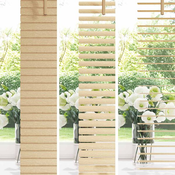 vidaXL Venetianer Jalousie Hellbraun mit Muster 150 x 40 cm PVC