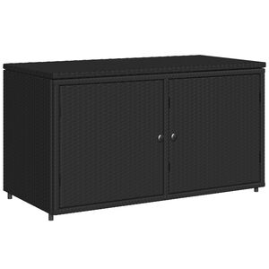 vidaXL Gartenschrank Schwarz 110x55x60,5 cm Poly Rattan
