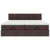 vidaXL Ottoman-Bett mit Matratzen Dunkelbraun 200x200 cm Stoff