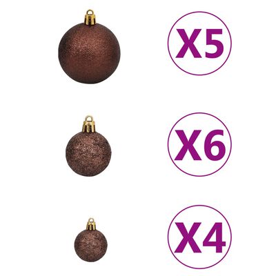 vidaXL Künstlicher Weihnachtsbaum Beleuchtung Kugeln 150cm 380 Zweige