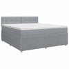 vidaXL Boxspringbett mit Matratze Hellgrau 160 x 200 cm Stoff
