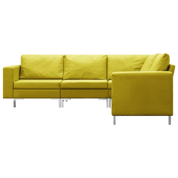 vidaXL 5-tlg. Sofagarnitur Stoff Gelb