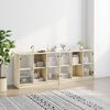 vidaXL B&uuml;cherschrank mit T&uuml;ren Sonoma-Eiche 204x37x75 cm Holzwerkstoff