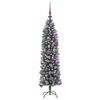 vidaXL K&uuml;nstlicher schlanker Weihnachtsbaum Gr&uuml;n und Wei&szlig; 120 cm