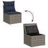 vidaXL 6-tlg. Garten-Sofagarnitur mit Kissen Schwarz Poly Rattan