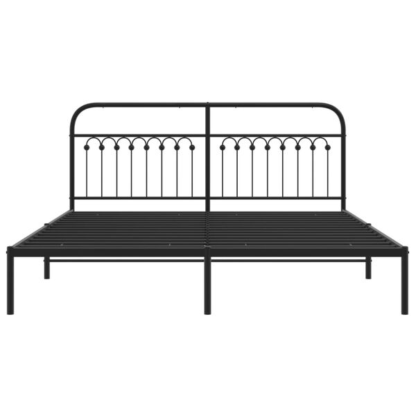 vidaXL Bettgestell mit Kopfteil Metall Schwarz 183x203 cm