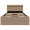 vidaXL Bett mit Bettkasten LED Cappuccino-Braun Kunstleder 100x200 cm