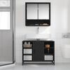 vidaXL Waschbeckenunterschrank Schwarz 80x33x60 cm Holzwerkstoff