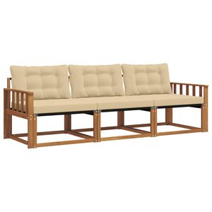 vidaXL Outdoor-Sofagarnitur 3 stk. Natur und Beige