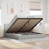 vidaXL Ottoman-Bett mit Matratzen & LEDs Hellgrau 200x200 cm Samt
