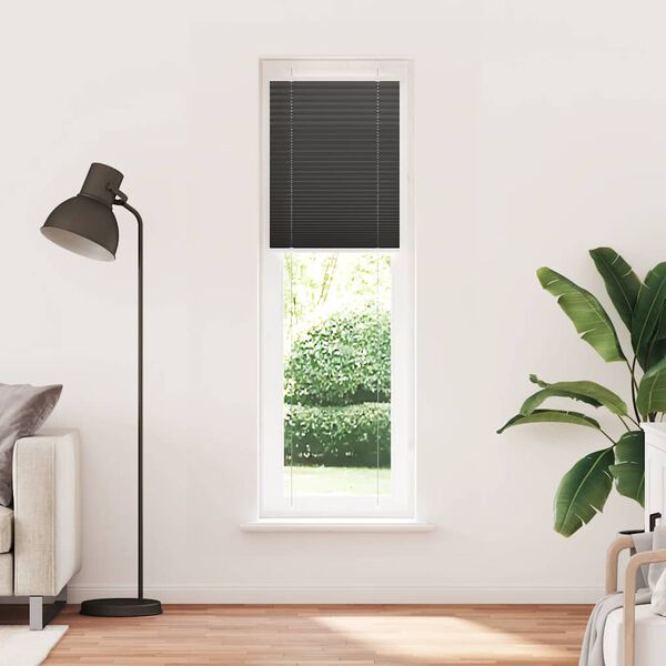 vidaXL Plissee Schwarz 65x200 cm Stoffbreite 64,4 cm Polyester