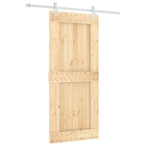 vidaXL Schiebet&uuml;r 90 x 210 cm Massivkiefer (Unbehandelt)