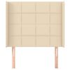 vidaXL Kopfteil mit Ohren Creme 93x16x118/128 cm Stoff