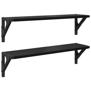 vidaXL Wandregale Wandhalterung 2 Stk. Schwarz Eichen-Optik