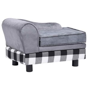 vidaXL Hundesofa Grau 57x34x36 cm Pl&uuml;sch