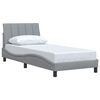 vidaXL Bettgestell ohne Matratze "Hanko" Hellgrau 90x190 cm Stoff
