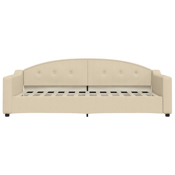vidaXL Tagesbett mit Matratze Creme 90x200 cm Stoff