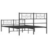 vidaXL Bettgestell mit Kopf- und Fu&szlig;teil Metall Schwarz 120x200 cm
