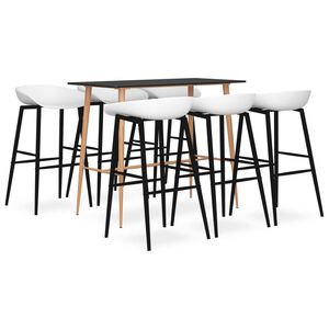 vidaXL 7-tlg. Bar-Set Schwarz und Wei&szlig;
