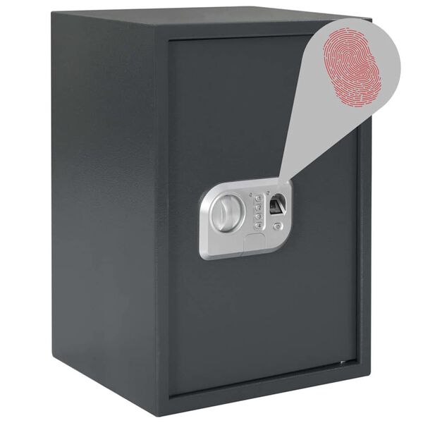 vidaXL Digitaler Safe mit Schloss Dunkelgrau 35 x 31 x 50 cm Stahl