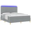vidaXL LED Boxspringbett mit Matratze Hellgrau 180 x 200 cm Stoff