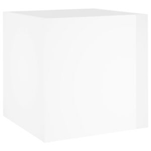 vidaXL Pflanzgef&auml;&szlig; Hochglanz-Wei&szlig; 40x40x40 cm Holzwerkstoff