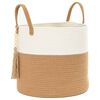 vidaXL Aufbewahrungskorb Braun und Wei&szlig; &Oslash;40x35 cm Baumwolle