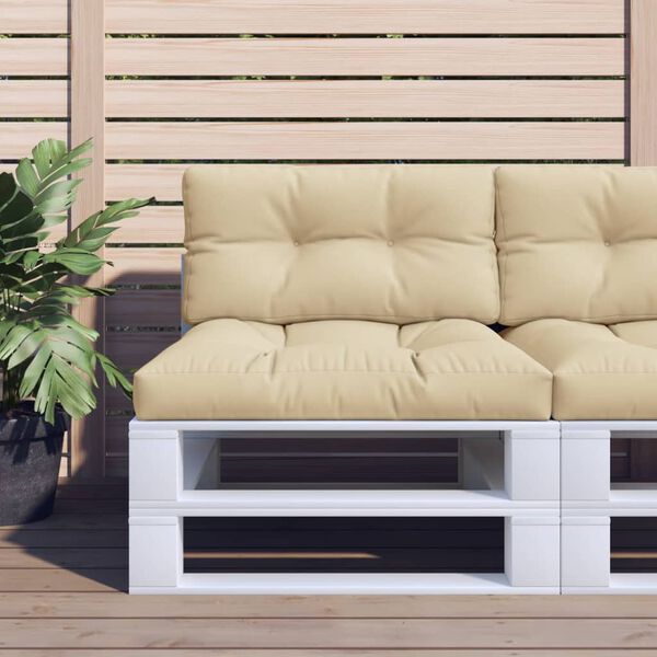 vidaXL Palettenkissen 2 Stk. Beige Stoff