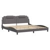 vidaXL Bettgestell "Viana" mit LED ohne Matratze Grau 200x200 cm