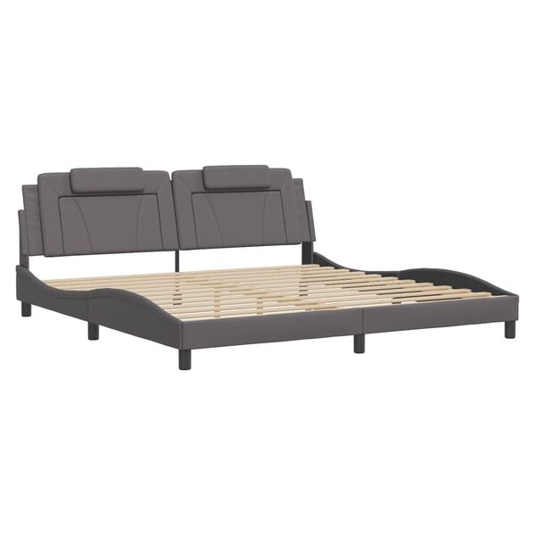 vidaXL Bettgestell "Viana" mit LED ohne Matratze Grau 200x200 cm
