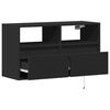 vidaXL TV-Wandschrank mit LED-Beleuchtung Schwarz 80x31x45 cm