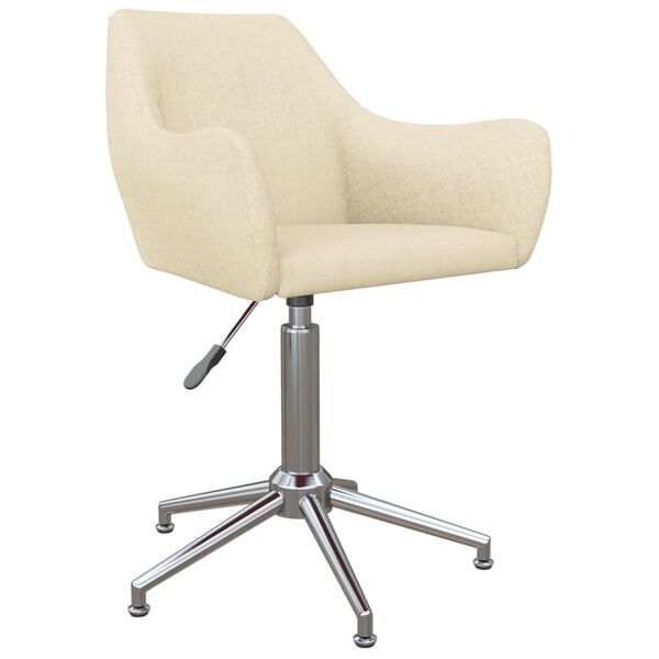 vidaXL Esszimmerst&uuml;hle 4 Stk. Drehbar Creme Stoff
