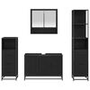 vidaXL Badezimmerm&ouml;bel-Set 4 pcs Schwarz Eichen-Optik Holzwerkstoff