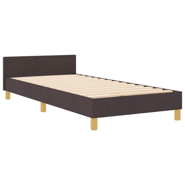 vidaXL Bettgestell mit Kopfteil Dunkelbraun 80 x 200 cm Stoff
