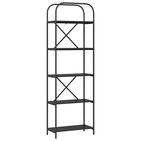 vidaXL B&uuml;cherregal Schwarz Eichen-Optik 60 x 30 x 183 cm Holzwerkstoff