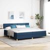 vidaXL Boxspringbett mit Matratze mit Matratze Blau 200 x 200 cm Stoff