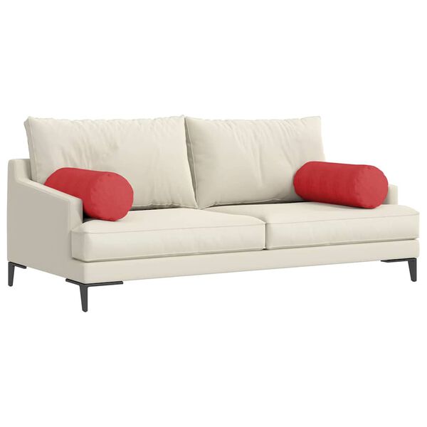 vidaXL Bolsterkissen 2 St&uuml;ck Rot &Oslash; 25 x 70 cm Stoff