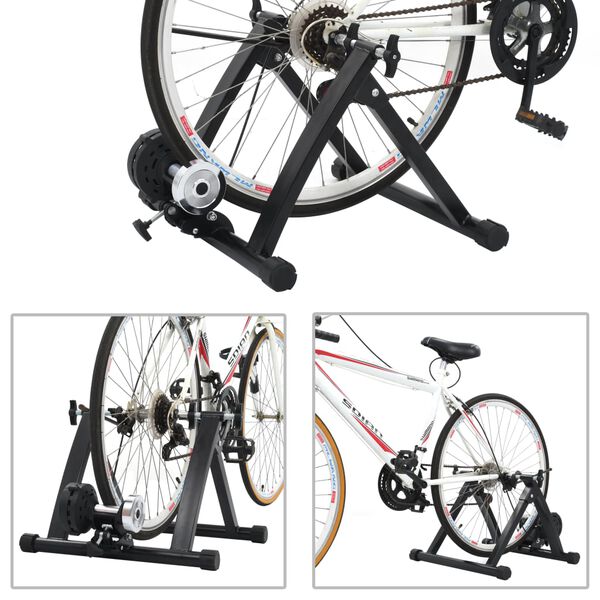 vidaXL Rollentrainer Schwarz 26"-28" Stahl