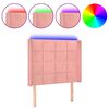 vidaXL LED Kopfteil Rosa 83x16x118/128 cm Samt