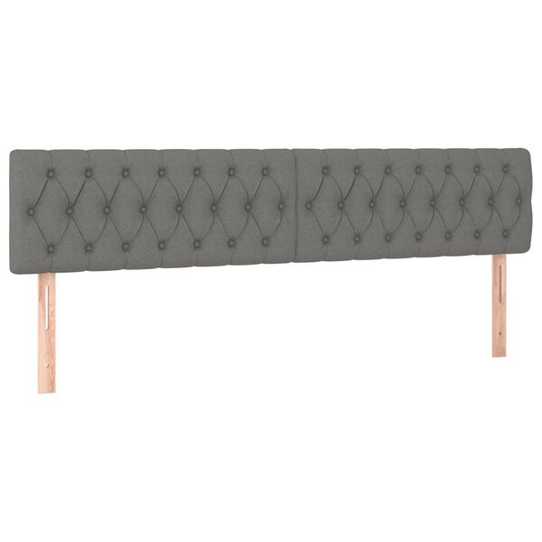 vidaXL LED Kopfteil Dunkelgrau 200x7x78/88 cm Stoff