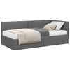vidaXL Eckbettgestell mit Matratze mit Kopfteil 2 pcs Grau Samt
