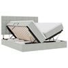 vidaXL LED-Speicherbett mit Matratze Hellgrau 180 x 200 cm Samt