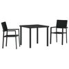 vidaXL Garten Essgruppe 3 pcs Schwarz Pulverbeschichteter Stahl