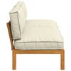 vidaXL Sofa Set mit Kissen Uni 2 pcs Creme Massivholz Akazie