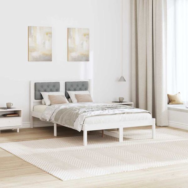 vidaXL Bettrahmen Hellgrau 120 x 200 cm Massives Kiefernholz