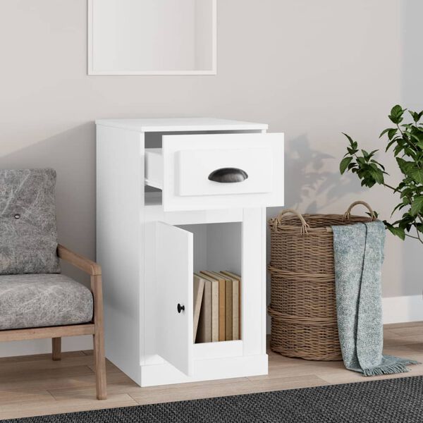 vidaXL Beistellschrank mit Schublade Wei&szlig; 40x50x75 cm Holzwerkstoff