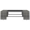vidaXL 11-tlg. Garten-Lounge-Set mit Kissen Grau Poly Rattan