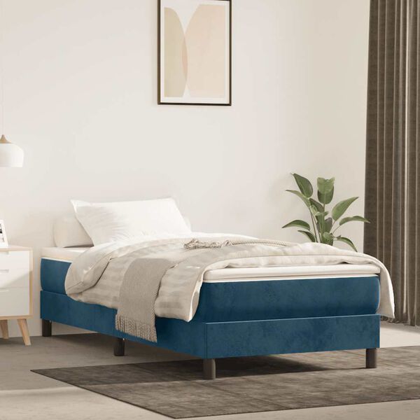vidaXL Boxspringbettgestell Dunkelblau 90x190 cm Samt