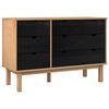 vidaXL Schubladenschrank mit Speicher OTTA Schwarz 111 x 43 x 73,5 cm