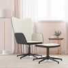 vidaXL Relaxsessel mit Hocker Cremewei&szlig; Samt und PVC